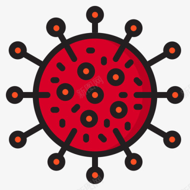 病毒冠状病毒医疗保健16线状颜色图标