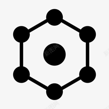 链式分子分子原子化学图标