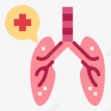 肺积水肺健康113扁平图标