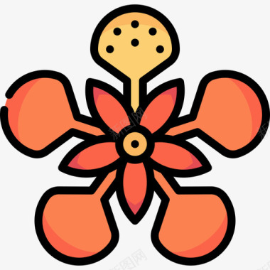 皇家皇家热带花3线形颜色图标