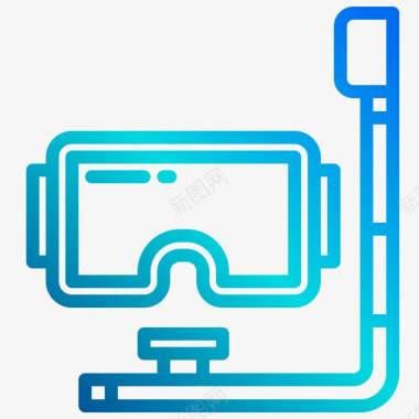 夏季主题设计Snorkle夏季19线性梯度图标