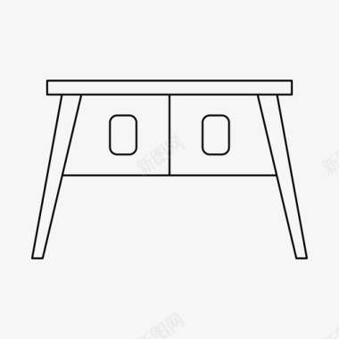 办公装饰书桌装饰家具图标