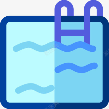 党徽标志素材游泳池夏季派对48公寓图标