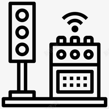 红绿灯交通控制路标停车信号图标