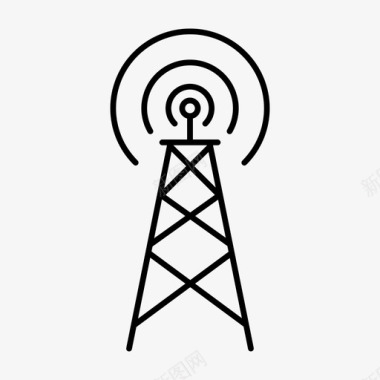 无线信号无线塔基站网络图标