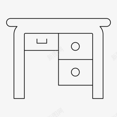 办公装饰书桌装饰家具图标