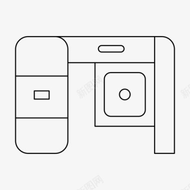 办公装饰书桌装饰家具图标