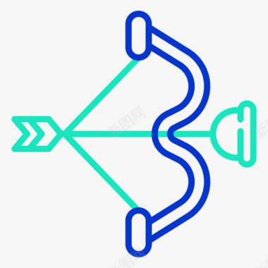 电钻图标弓和箭玩具53轮廓颜色图标
