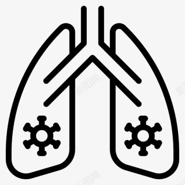 折线状肺病毒传播104线状图标