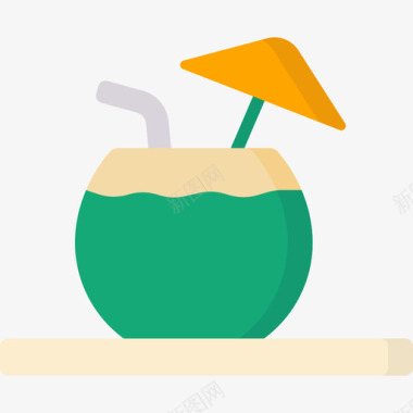食物和饮料椰子饮料夏季186淡味图标
