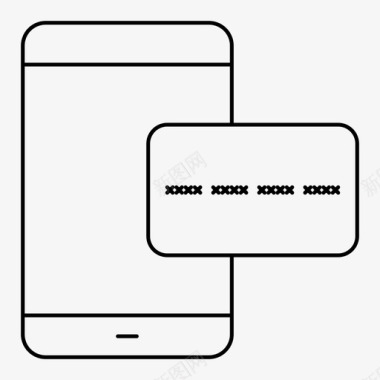 四季欢歌智能手机和信用卡信用卡配对图标