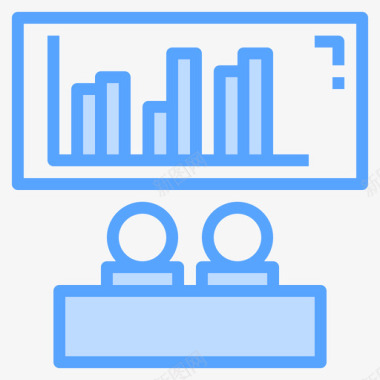 金融卡通蓝色数据分析金融53蓝色图标