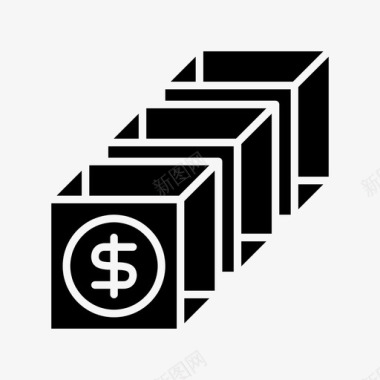 火焰美元图标捆绑美元电子商务图标