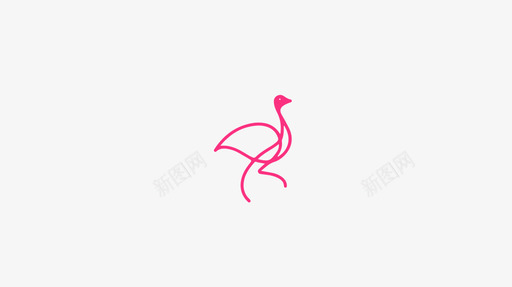 矢量婚礼logo鸵鸟logo图标
