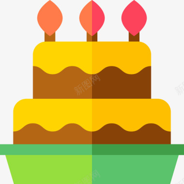蛋糕蛋糕甜点和糖果19扁平图标