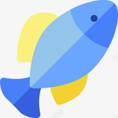 矢量鱼鱼海洋生物62扁平图标
