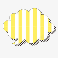 黄色线条云朵对话框装饰卡通免扣字幕平面对话框字幕条素材