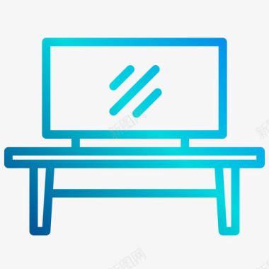 简洁装饰标识电视桌家具及装饰3线性坡度图标
