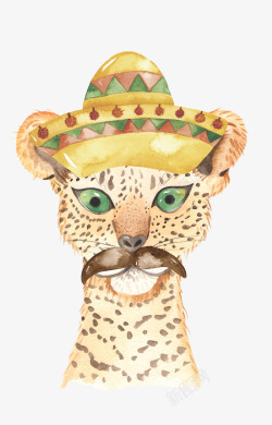 水彩手绘卡通可爱墨西哥动物卡片装饰印刷图案设计29素材