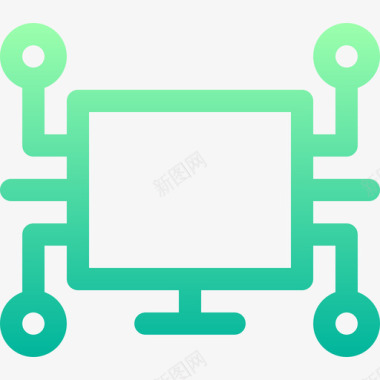 网络图标计算机网络安全61线性颜色图标