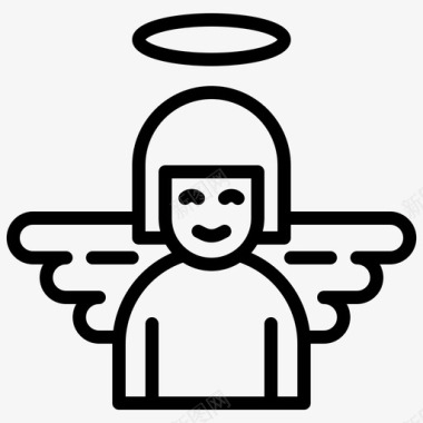 翅膀天使基督徒基督教图标