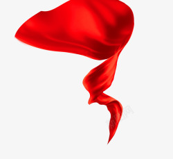 红色飘带丝绸透明素材