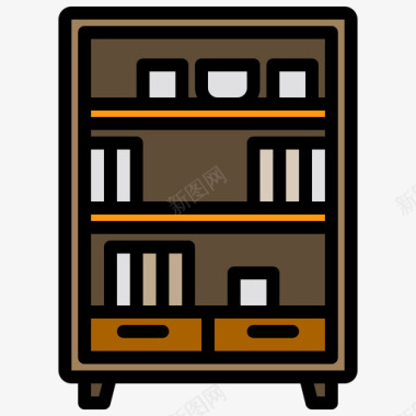 书柜家具及装饰2线颜色图标