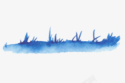 蓝色水彩冬季植物动物剪贴画装饰免扣图案4蓝色水彩冬素材