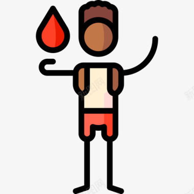 足联标志献血献血86原色图标