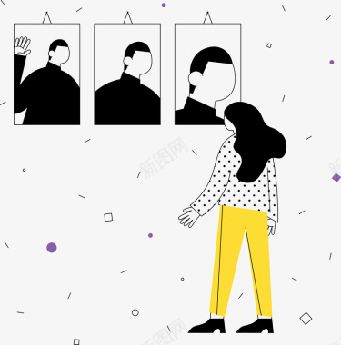 现代创意创意百搭UI配图人物图免扣扁平等距插画人物合辑图标