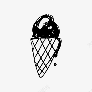 冰淇淋手绘手工制作的乐趣图标