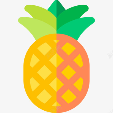 巴西标志菠萝巴西25扁平图标