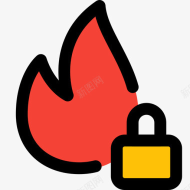安全防火墙网络应用安全4线性颜色图标