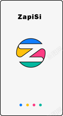 火鸡字母格式Z字母拼贴logo蓝黄红绿色彩组合AI插画图标