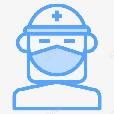 面部保护预防和护理2蓝色图标