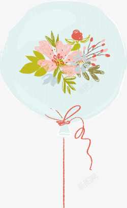 手绘卡通可爱女生兔子花卉图案PS手账手幅装饰设计8素材