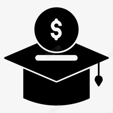 奖学金图标教育投资财政投资毕业帽图标