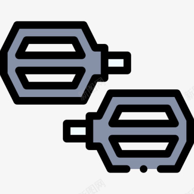 吉他踏板踏板自行车比赛16线性颜色图标