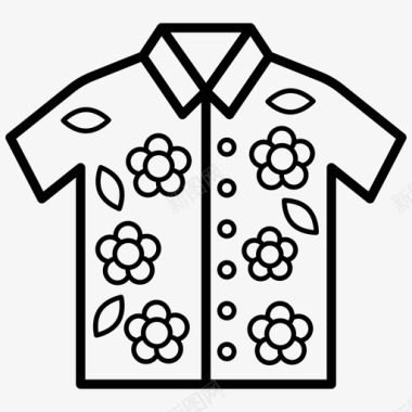 夏威夷衬衫运动衫针织运动衫图标