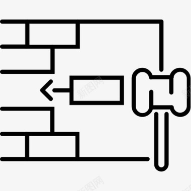 工艺和工艺建筑工艺砖锤图标