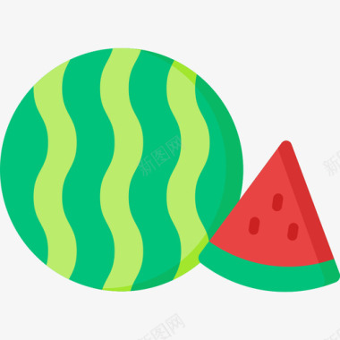 食物和饮料西瓜夏季食品和饮料10个平的图标