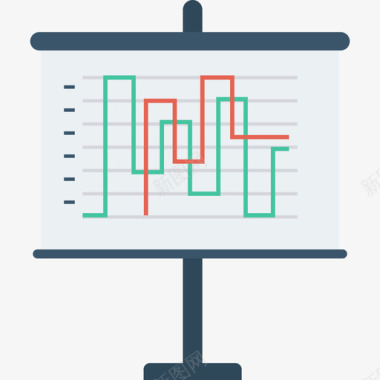 上升折线图折线图数据分析36扁平图标