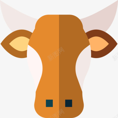 强壮的牛牛印度72平坦图标