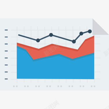 上升折线图折线图数据分析36扁平图标