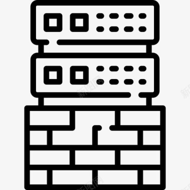 防火墙防火墙网络攻击2线性图标