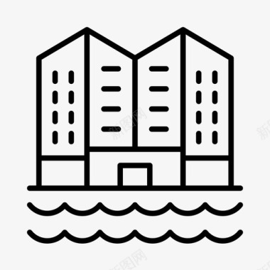 建筑中央商务区城市图标