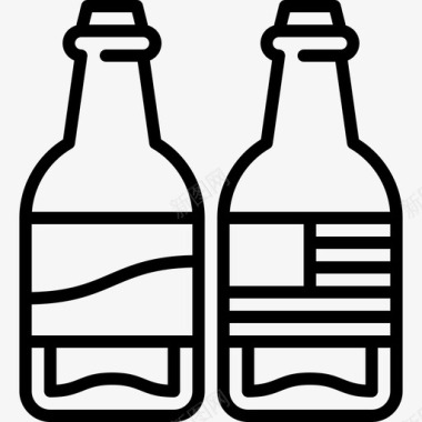 线型啤酒瓶42年7月4日直线型图标