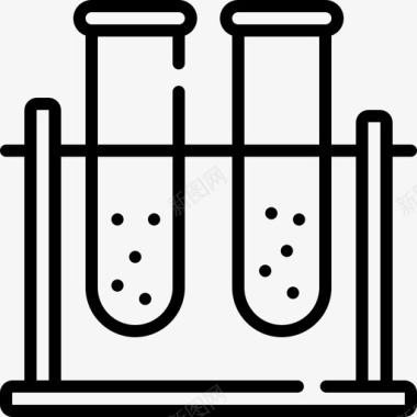 化学研究试管试管医疗保健34线性图标