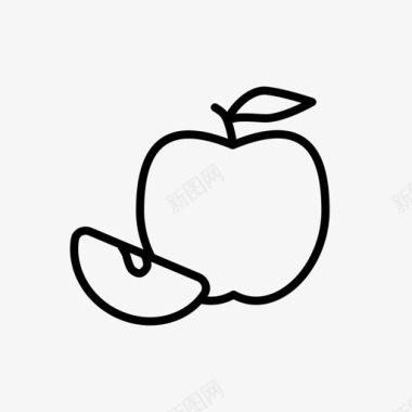 苹果水果切片图标