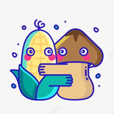 美团标志香菇玉米饺子图标